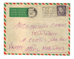 Enveloppe De Dublin, Baile Atha Cliath, Eire, Irlande, Aer-Phost, 1953 (16-689) - Poste Aérienne