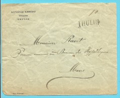 Brief Met Naamstempel THULIN Als Noodstempel Gebruikt - Fortune (1919)