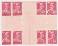 1940-178. (LG287) CUBA. REPUBLICA. 1940. Ed.336CH. QUESADA CENTRO DE HOJA. CENTER OF SHEET. NO GUM BLOCK 8. - Ungebraucht