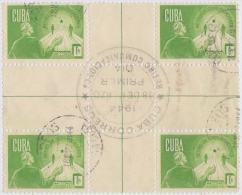 1944-42 CUBA. REPUBLICA. 1944. Ed.364CH. 1c RETIRO COMUNICACIONES. CENTER OF SHEET USED - Oblitérés