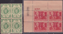 1945-46 CUBA. REPUBLICA. 1945. Ed.376-77. SOC ECONOMICA AMIGOS DEL PAIS ORIGINAL GUM. - Ungebraucht