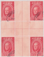 1947-162 CUBA. REPUBLICA. 1947. Ed.390CH. FRANKLIN D. ROOSEVELT. CENTER OF SHEET USED. - Used Stamps