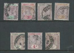 Sierra Leone 1896 QV Tablets Part Set Of 7 To 6d Used - Sierra Leone (...-1960)