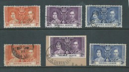 Sierra Leone 1937 Coronation Set 3 , 2 Sets Used And Unused - Sierra Leone (...-1960)