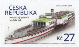 Czech Rep. / Stamps (2016) 0877: Historical Vehicles - Paddle Steamer "Vysehrad" (1938); Painter: Pavel Sivko - Unused Stamps