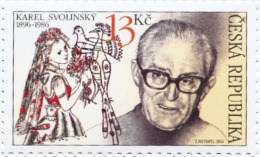 Czech Rep. / Stamps (2016) 0873: Karel Svolinsky (1896-1986) Czech Painter, Pedagogue (folk Costume, Flowers, Birds) - Unused Stamps