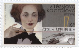 Czech Rep. / Stamps (2015) 0832: Vitezslava Kapralova (1915-1940) Cz. Composer (Convolvulus) Painter: Marina Richterova - Unused Stamps