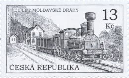 Czech Rep. / Stamps (2015) 0849: Moldava-Saxony Connection Railway (1885), Railway Station Dubi; Painter: Adolf Absolon - Ungebraucht