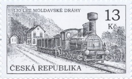 Czech Rep. / Stamps (2015) 0849: Moldava-Saxony Connection Railway (1885), Railway Station Dubi; Painter: Adolf Absolon - Unused Stamps