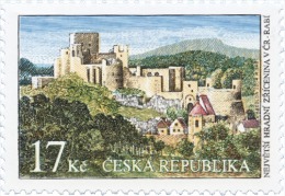 Czech Rep. / Stamps (2015) 0851: The Largest Castle Ruin In The Czech Republic - Rabi; Painter: Adolf Absolon - Unused Stamps