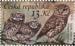 Czech Rep. / Stamps (2015) 0853: Nature Protection - Owls (Athene Noctua); Painter: Jaromir & Libuse Knotkovi - Unused Stamps