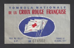 Billet De Loterie  Tombola Nationale De La Croix Rouge Française  -  Tirage Le 20/03 1977 - Biglietti Della Lotteria