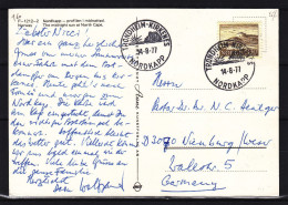 Philatélie Polaire - Norvège - Carte Postale De 1977 - Oblitération Trondheim Kirkenes - Nordkapp - Soleil - Cartas & Documentos