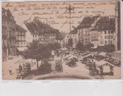 MULHOUSE ( 68) Place De L'Hôtel De Ville . Jour De Marché ( Ets LENTZ  , KOHLER , F. TISCHLER Lederhandlune) - Mulhouse