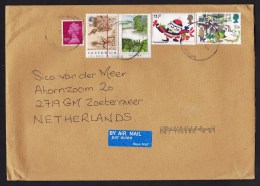 UK: Airmail Cover To Netherlands, 2012, 5 Stamps, Machin, Greenwich, Garden, Goose, Drawing (traces Of Use) - Brieven En Documenten