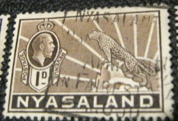 Nyasaland 1934 King George V Leopard 1d - Used - Nyassaland (1907-1953)