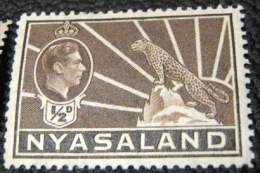 Nyasaland 1938 King George VI Leopard 0.5d - Mint - Nyassaland (1907-1953)