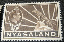 Nyasaland 1938 King George VI Leopard 0.5d - Mint - Nyasaland (1907-1953)