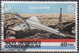 Nouvelles Hebrides 1978 Michel 508 O Cote (2005) 2.20 Euro Concorde Survolant Paris Cachet Rond - Used Stamps