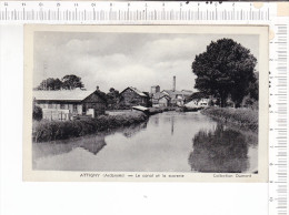 ATTIGNY  -    Le  Canal   Et   La  Sucrerie  -  PENICHE - Attigny