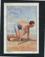 Sports Athlétisme Départ Série 1 N° 1  Pub: Nestlé 1935 57 X 40 Mm Bien Voir 2 Scans - Nestlé