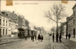 ANZIN - Avenue De Sta Amand - Avec Tramway - Traces D'anciennes Charnières - Animée - A Voir - N° 11200 - Anzin