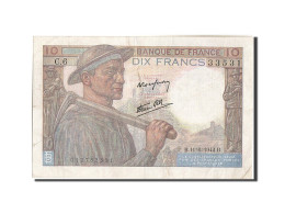 Billet, France, 10 Francs, 10 F 1941-1949 ''Mineur'', 1942, 1942-06-11, SUP - 10 F 1941-1949 ''Mineur''