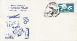 POLAR PHILATELIC EXHIBITION, PENGUIN, PLANE, SHIP, POLAR BEAR, SPECIAL COVER, 1976, ROMANIA - Expéditions Antarctiques