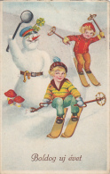 CPA MUSHROOM, CLOVER, SNOWMAN, SKIING - Pilze