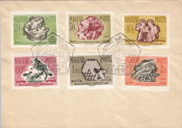 SAVINGS AND INSURANCE ADVERTISING, SPECIAL POSTMARKS AND STAMPS ON COVER, 1958, HUNGARY - Lettres & Documents
