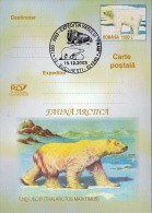 ARCTIC WILDLIFE, POLAR BEAR, FRAM SHIP MISSION, PC STATIONERY, ENTIER POSTAL, 2003, ROMANIA - Fauna Artica