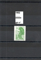 Variété De 1982 Neuf** Y&T N° 2222a Numéro Rouge Au Dos - Unused Stamps
