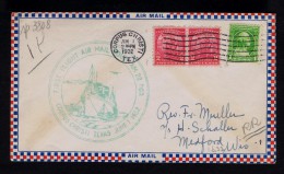 CORPUS CHRISTI First Flight Air Mail To Medford Wisc. Ships Transports 1932 Cover US Sp3808 - Other (Sea)