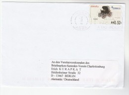 2004 Adra SPAIN COVER ATM Stamps  0.52 MUSEUM 1705 CARRIAGE  Frama To Germany - Storia Postale