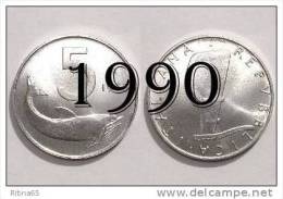 !!! LIRE 5 1990 FDC " DELFINO " ITALIA !!! - 5 Lire