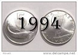 !!! LIRE 5 1994 FDC " DELFINO " ITALIA !!! - 5 Lire