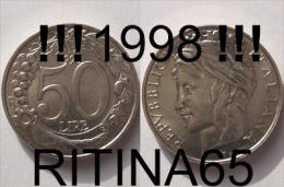 !!! 50 LIRE 1998 FDC " ITALIA TURRITA " !!! - 50 Lire