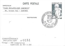 Exposition Club Philatélique Garchois - 29-30 Mai 1976 - Overprinter Postcards (before 1995)