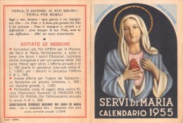 04056 "SEGRETARIATO GENERALE MISSIONI DEL SERVI DI MARIA - ROMA - MADONNINA DELLE LACRIME" CALENDARIO 1955 - Grand Format : 1941-60