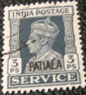 India 1939 Patiala Service King George VI 3p - Used - Patiala