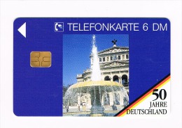 GERMANIA (GERMANY) - DEUTSCHE TELEKOM (CHIP) -1994 50^ DEUTSCHLAND: WELTSTADT FRANKFURT O 154 (TIR. 6000)- USED-RIF.9055 - O-Series: Kundenserie Vom Sammlerservice Ausgeschlossen