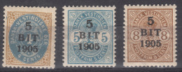 Denmark Danish Antilles (West India) 1905 Mi#38-40 Yvert#24-26 Mint Hinged - Danemark (Antilles)