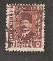 Perfin Perforé Firmenlochung Egypt Scott 135 BCIE  Banca Commerciale Italiana Per L'Egitto - Used Stamps