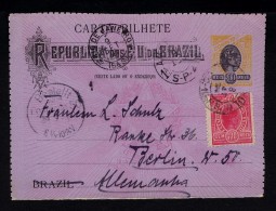 Sp3812 BRAZIL Berlin Postal Stationery 1900 Mailed - Covers & Documents