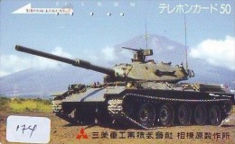 Télécarte JAPON * WAR TANK (174) MILITAIRY LEGER ARMEE PANZER Char De Guerre * KRIEG * JAPAN Phonecard Army - Armée