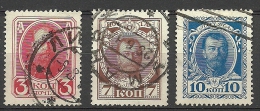 RUSSLAND RUSSIA 1913 Romanov Michel 84 & 86 - 87 O - Gebruikt