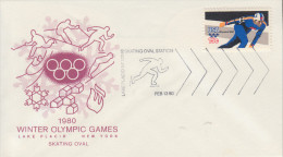 Enveloppe  FDC  1er  Jour   U.S.A    Jeux   Olympiques   LAKE  PLACID    1980 - Invierno 1980: Lake Placid