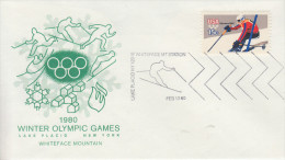 Enveloppe  FDC  1er  Jour   U.S.A    Jeux   Olympiques   LAKE  PLACID    1980 - Hiver 1980: Lake Placid