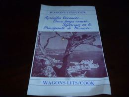 Document Wagons Lits Cook Séjournez En La Principauté De Monaco - Ferrocarril