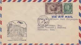 CANADA :1931: Travelled First Official Flight From EMBARRAS PORTAGE To Ft. CHIPEWYAN : HOUSE,BUILDING,RESIDING, - Primeros Vuelos